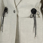 Giacche Blazer in Lana Rabanne Beige Femme