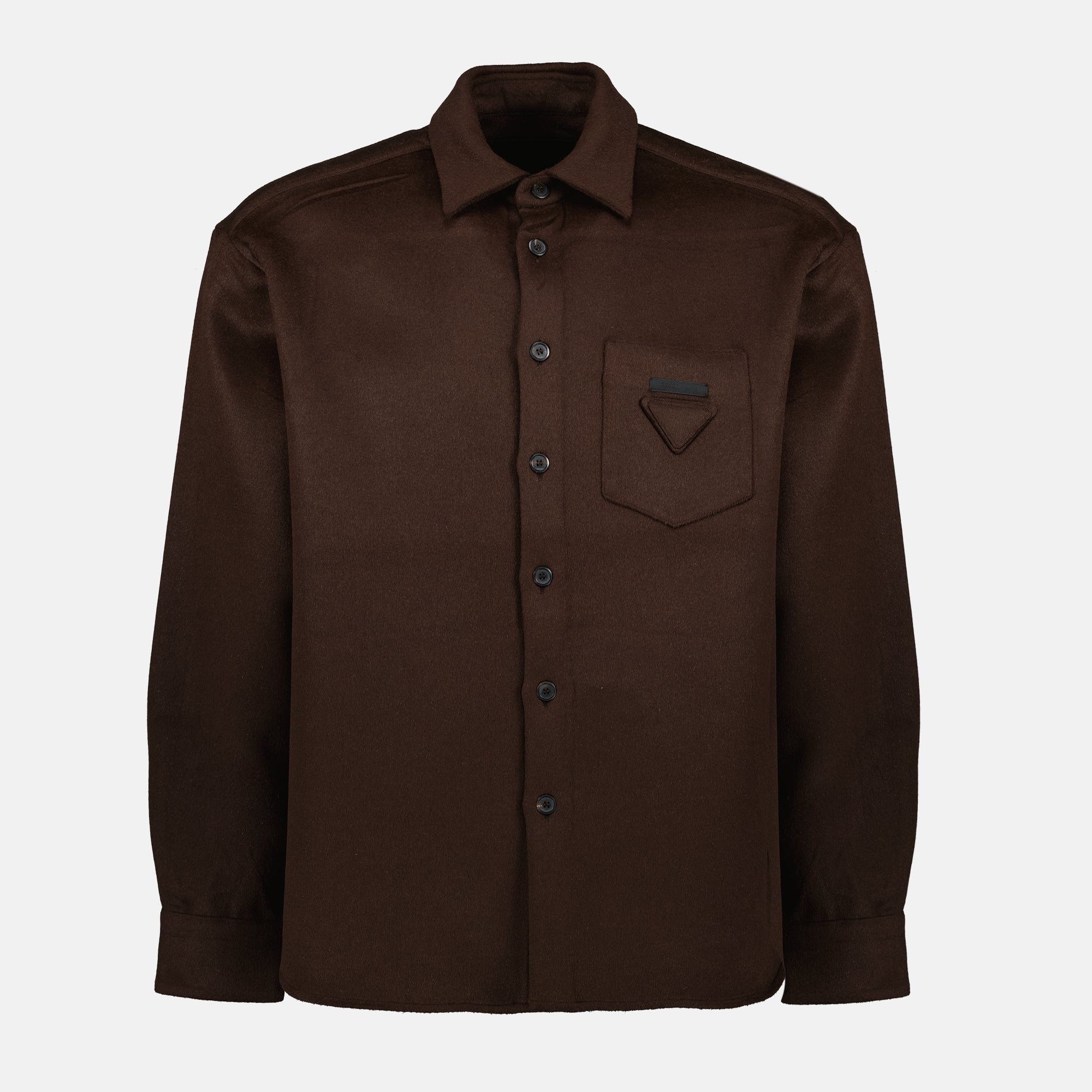 Chemises Wool Shirt Prada Marron Homme