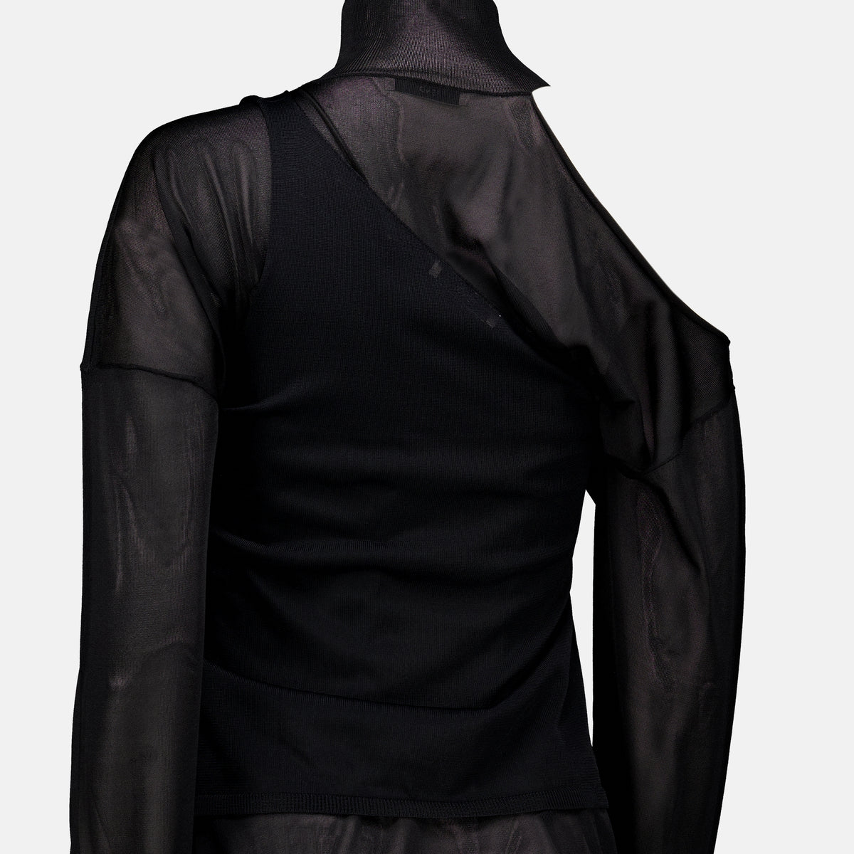 Maille Schwarzes Seidenorganza-Top Fendi Noir Femme