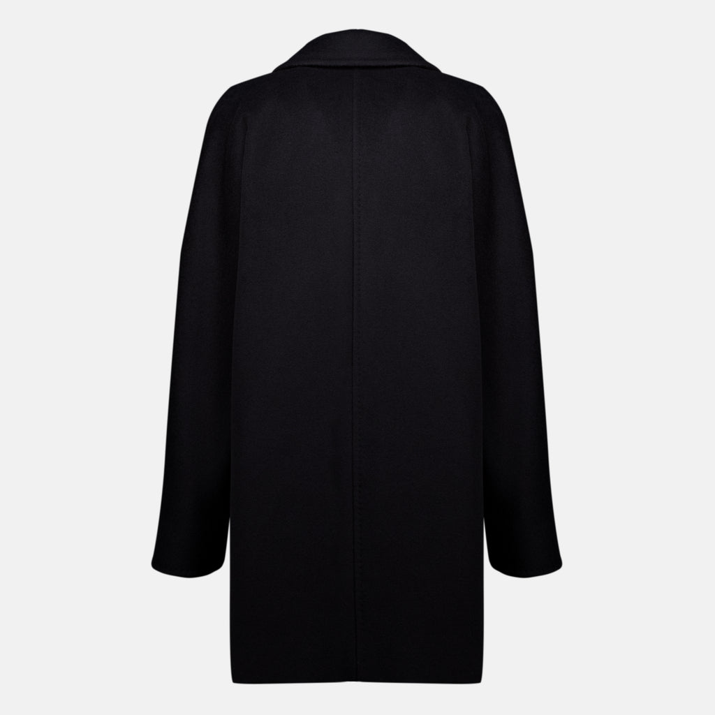 Manteaux 짧은 검정색 울 아이콘 코트 Max Mara Noir Femme