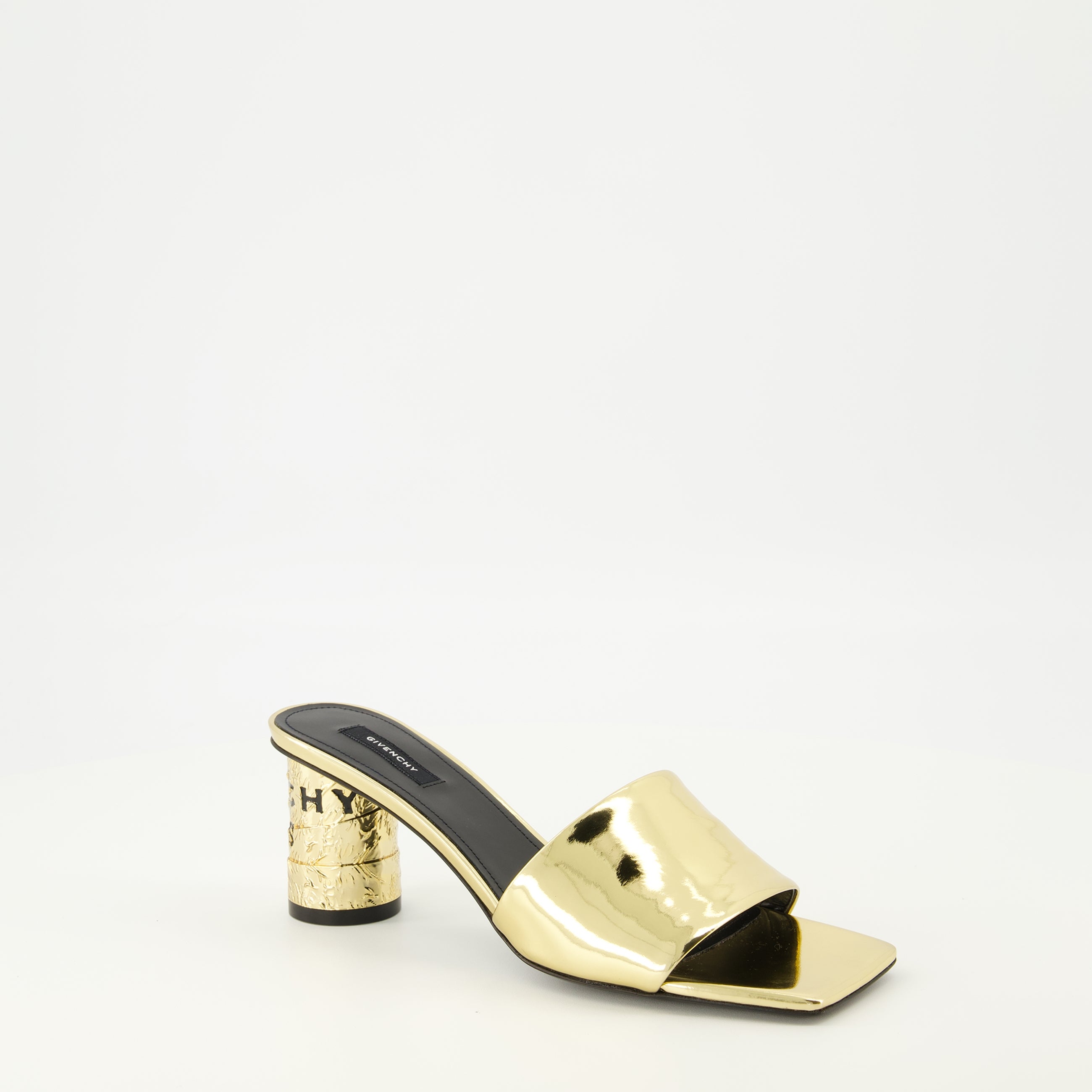 Chaussures ouvertes Sandales à talons Tape effet miroir Givenchy Doré Femme