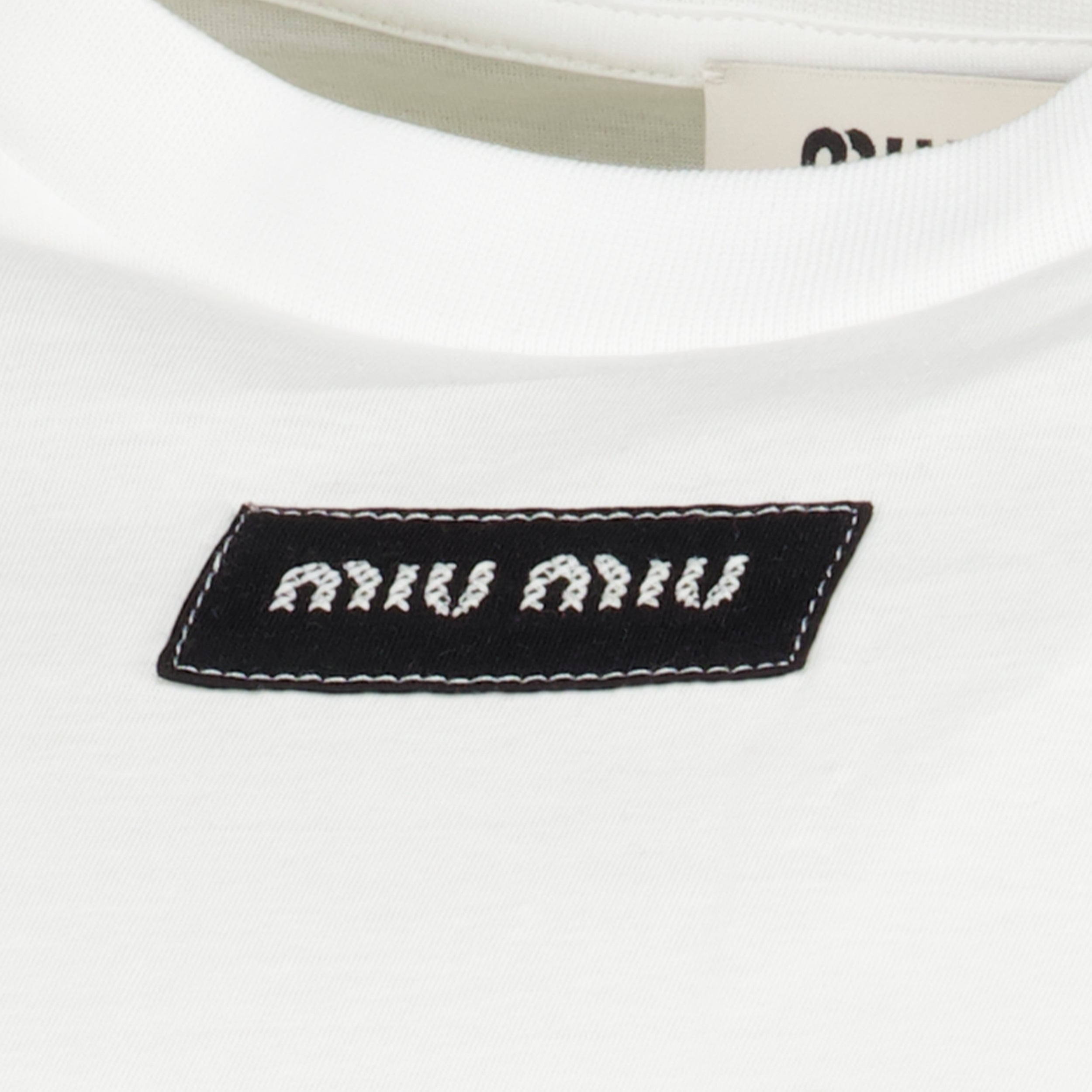 T-shirts T-Shirt Branco em Algodão Miu Miu Blanc Femme