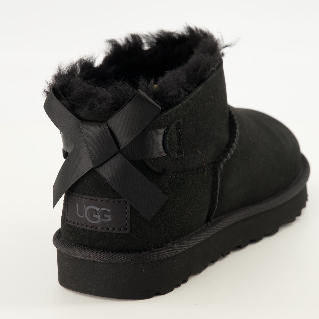Bottines Bottes Ultra Mini Bailey Bow noir Ugg Noir Femme