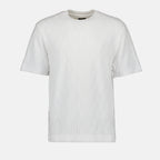 T-shirts T-shirt FF en coton éponge Fendi Blanc Homme