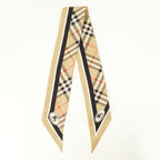 Écharpes, foulards et gants チェック・ナイト・シルク・スカーフ Burberry Beige Femme