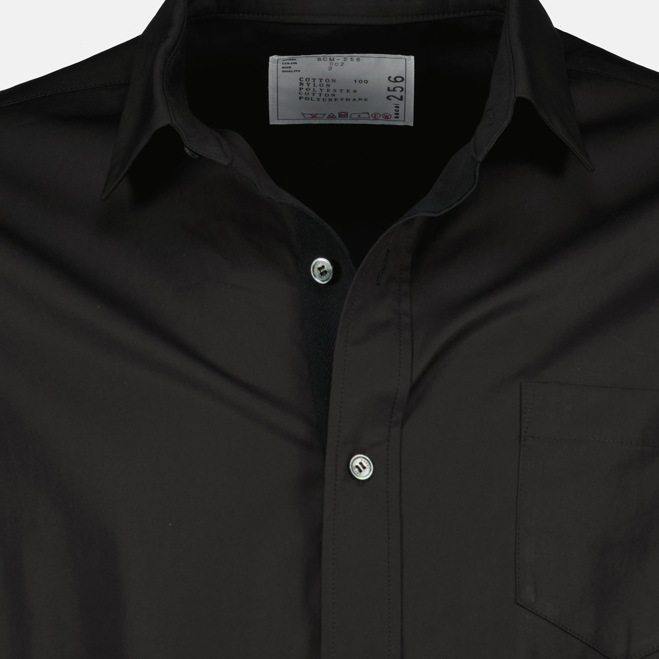 Shirts Shirt in Poplin and Nylon Sacai Black Men