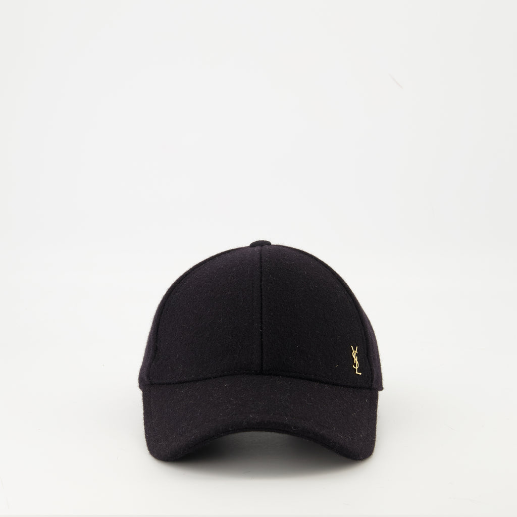 Image de l'article Casquette en velours de la marque Saint Laurent pour Unisex - Saison Automne-Hiver 2025 - Vue de Face