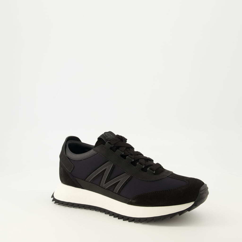 Image of the Moncler Men's Pacey 2 Black Sneakers - Spring-Summer 2026 Season - Three-Quarter Front Right View