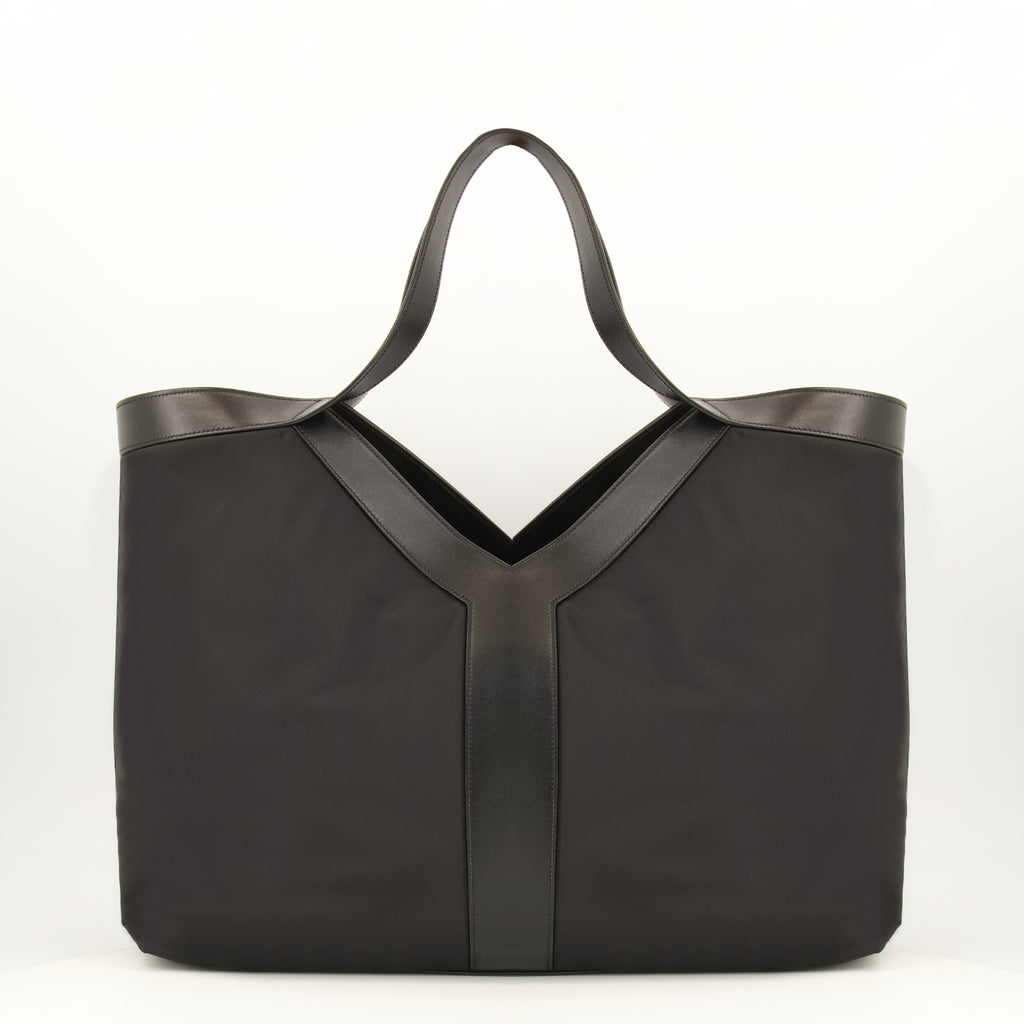 Sacs cabas Y Large Tote Bag in Black Nylon Saint Laurent Noir Homme