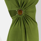 Imagen del vestido verde fruncido de la marca Christopher Esber para mujer - Temporada Primavera-Verano 2026 - Vista Detallada_1