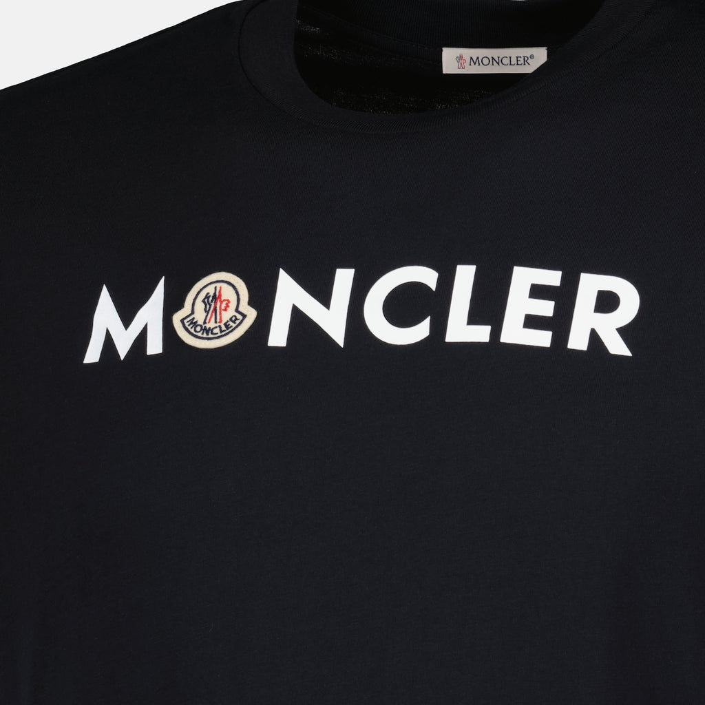 T-shirts ネイビーブルーのロゴプリントTシャツ Moncler Bleu foncé Homme