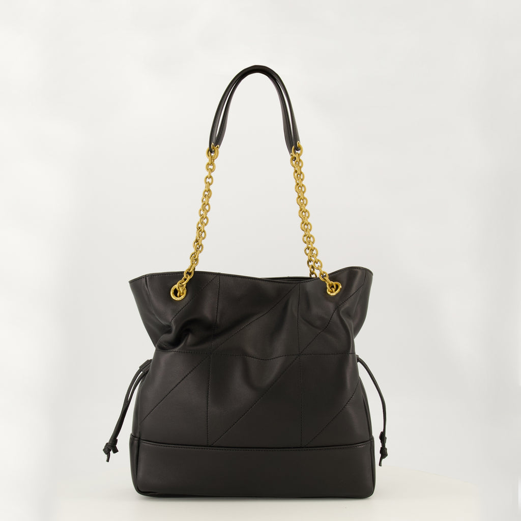 Sacs seau Bolso pequeño Jamie Shopping en cuero negro Saint Laurent Noir Femme