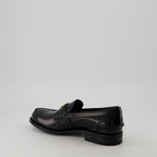 Slipper Gepufferte Leder Slipper Prada Schwarz Herren