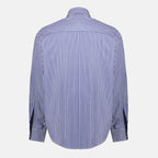 Imagen de la camisa a rayas azul marino Ami de la marca Ami PARIS para Unisex - Temporada Otoño-Invierno 2025 - Vista Trasera