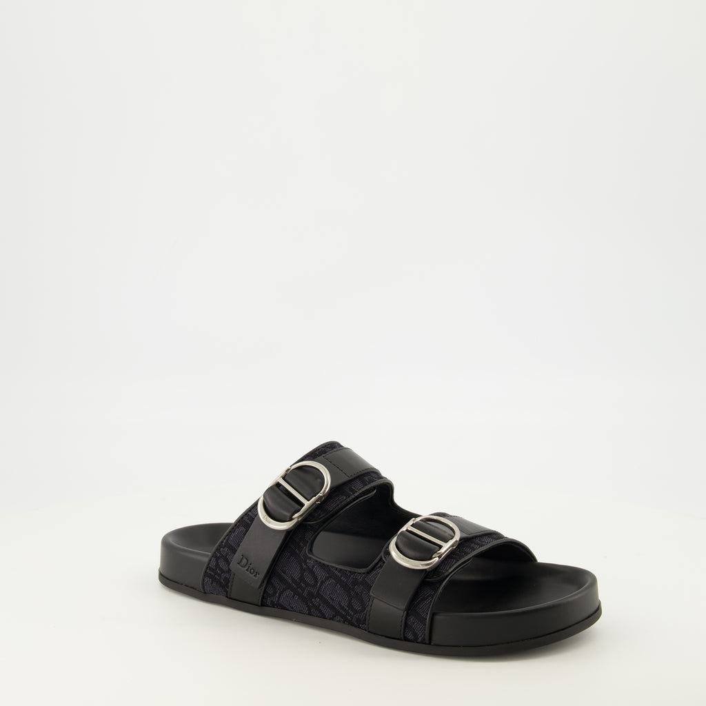 Chaussures ouvertes Sandales Aqua en toile noir Dior Noir Homme