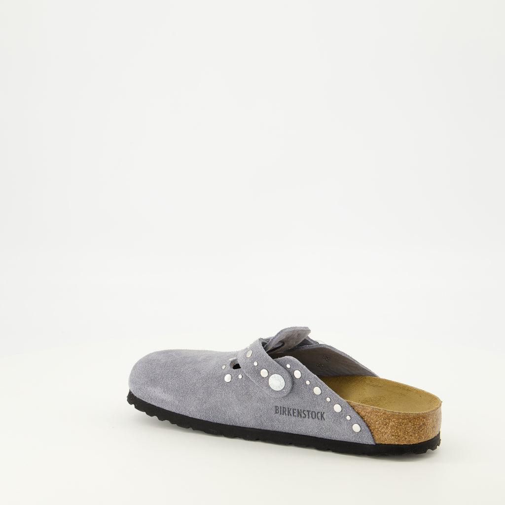 Chaussures ouvertes 회색 보스턴 리벳 뮬 Birkenstock Gris Femme