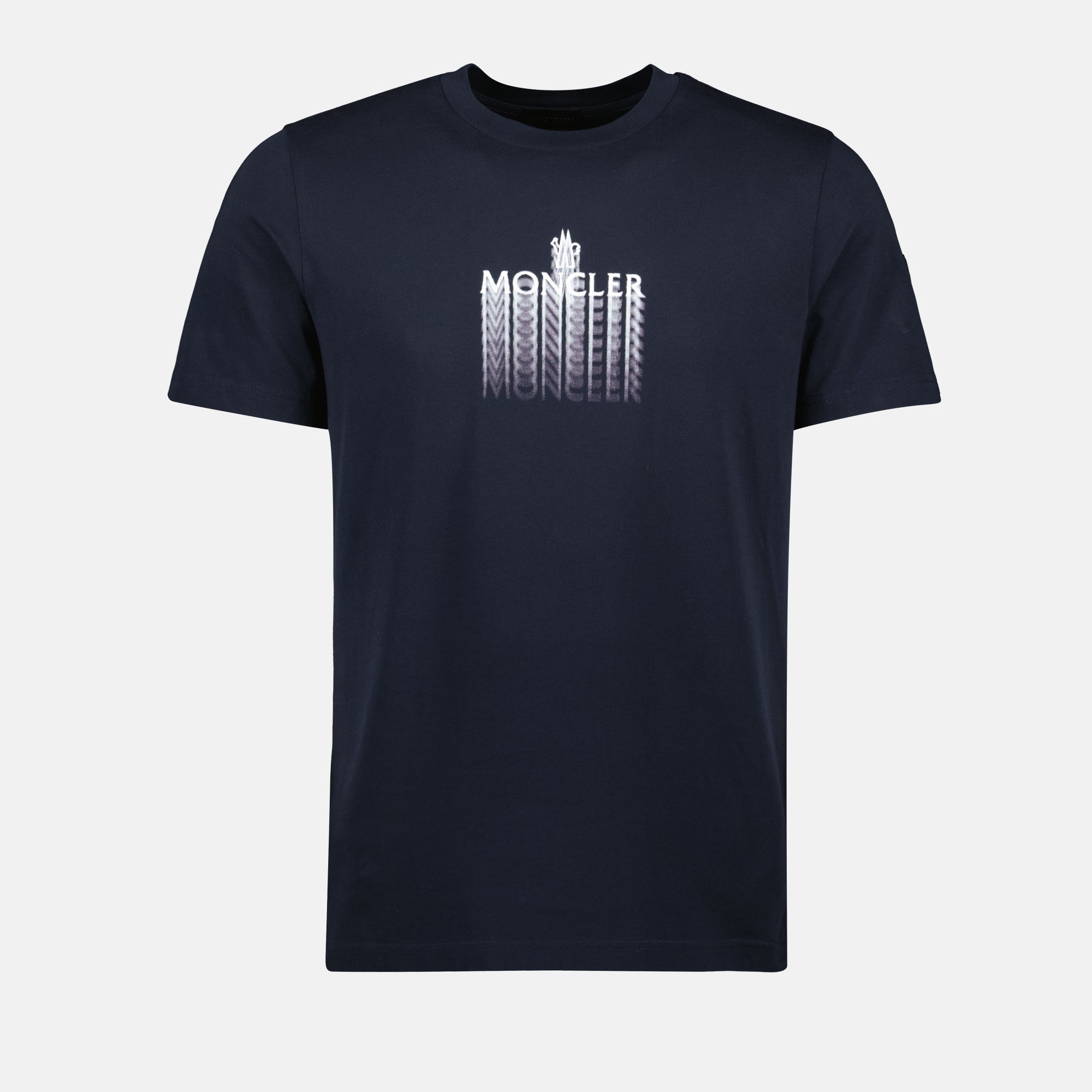 T-shirt T-shirt con Logo Sbiadito Moncler Blu scuro Homme