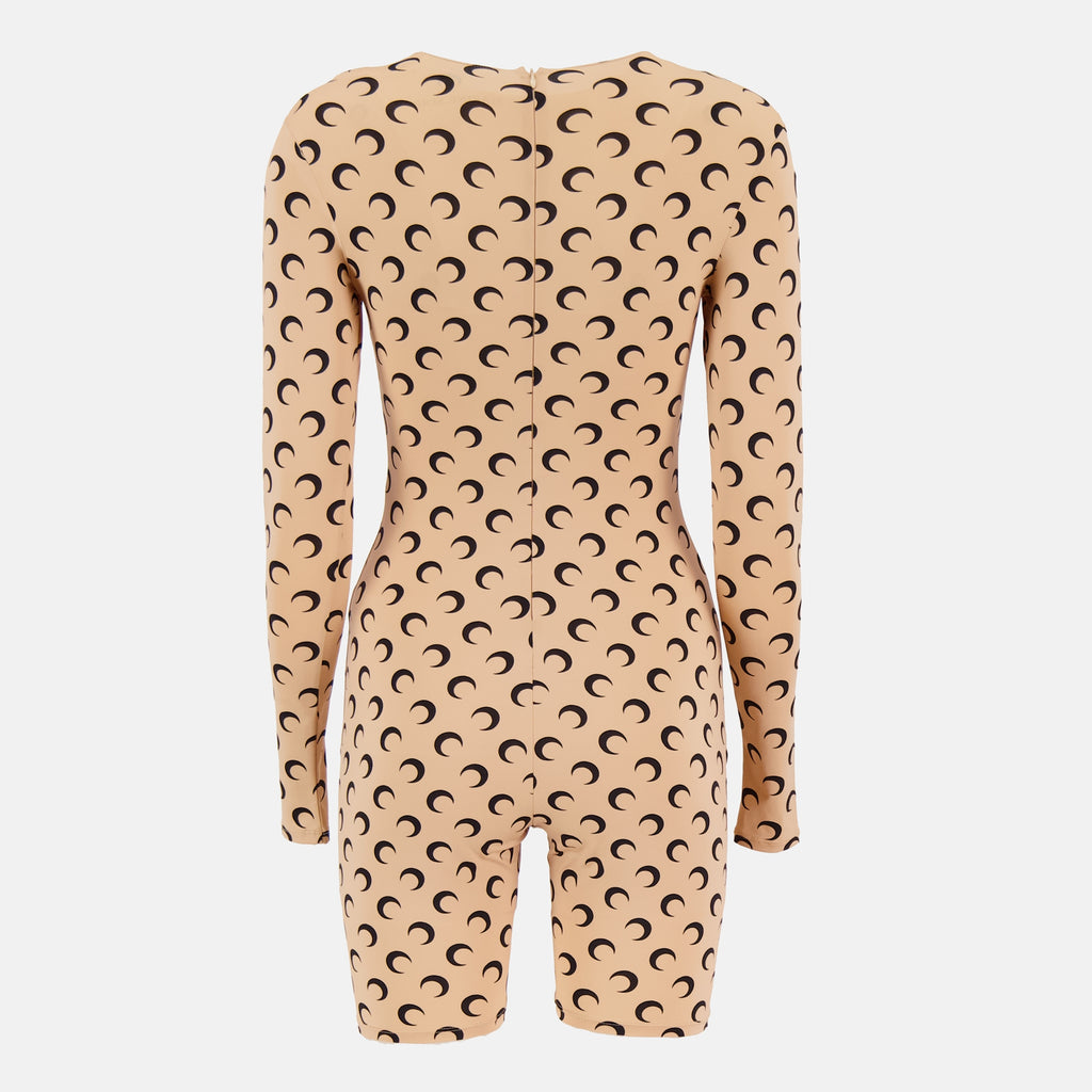 Bild des Jersey Moon Kurzoverall von Marine Serre für Frauen - Herbst-Winter 2025 - Rückansicht