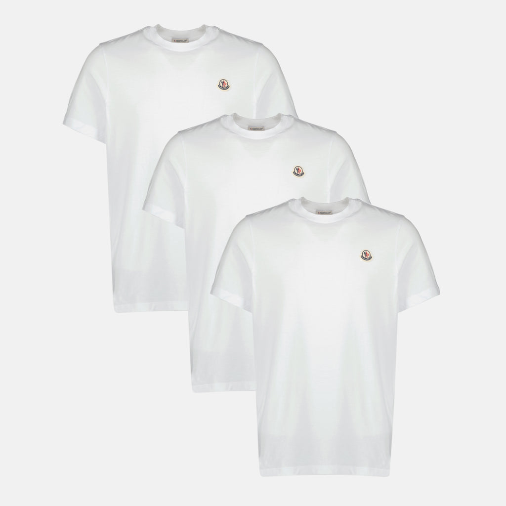 Imagen del artículo Lote de tres camisetas blancas de la marca Moncler para Hombre - Temporada Primavera-Verano 2026 - Vista Frontal