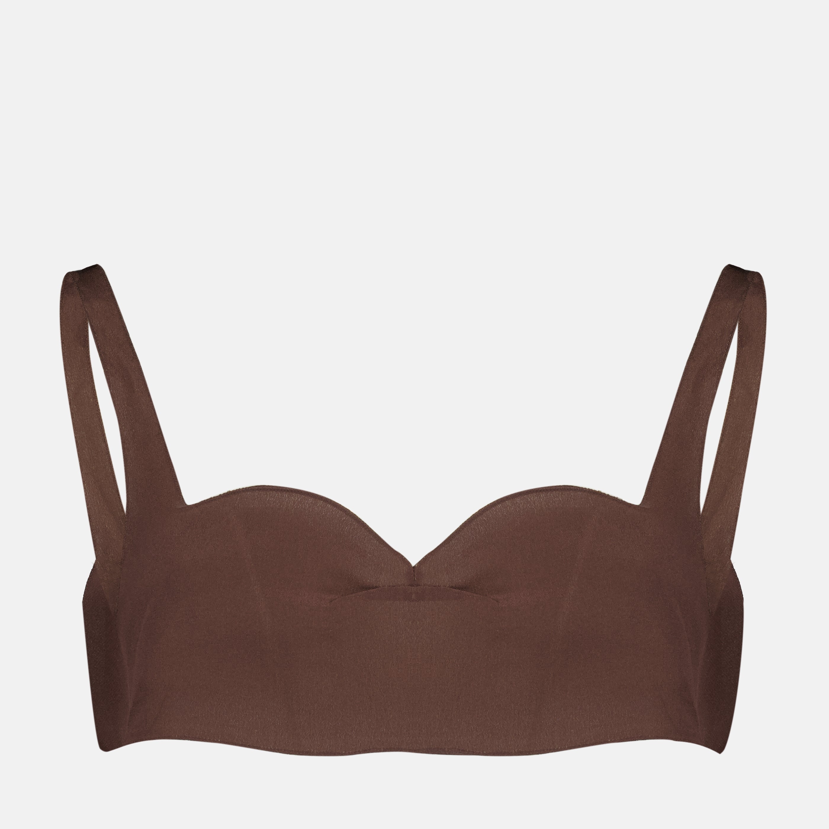 Tops Top marron en crêpe de chine Prada Marron Femme