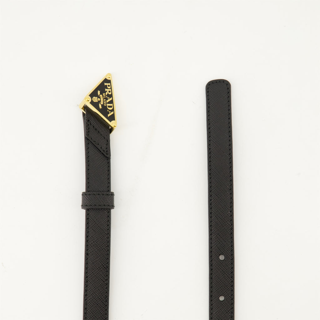 Ceintures Ceinture fine Saffiano Prada Noir Femme