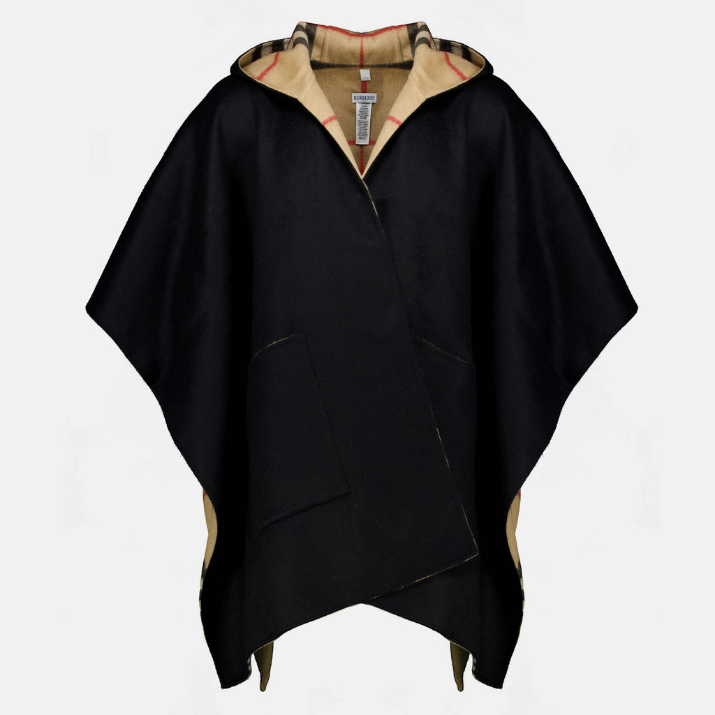 Vestes Poncho in Cashmere Nero Burberry Noir Unisexe