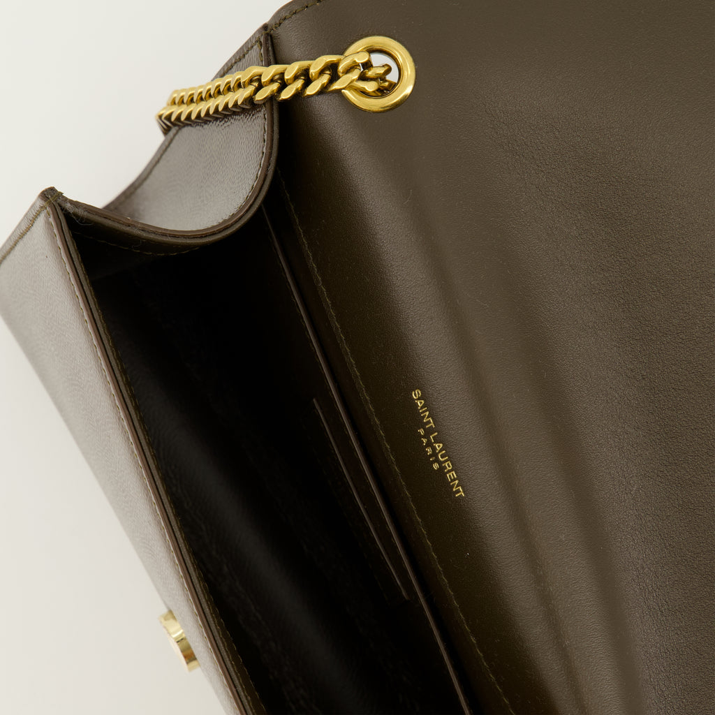 Sacs bandoulière 뉴 케이트 소형 갈색 가죽 가방 Saint Laurent Marron Femme
