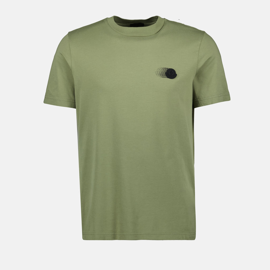 T-shirt T-Shirt con Motivo Logo Sbiadito Moncler Verde Homme