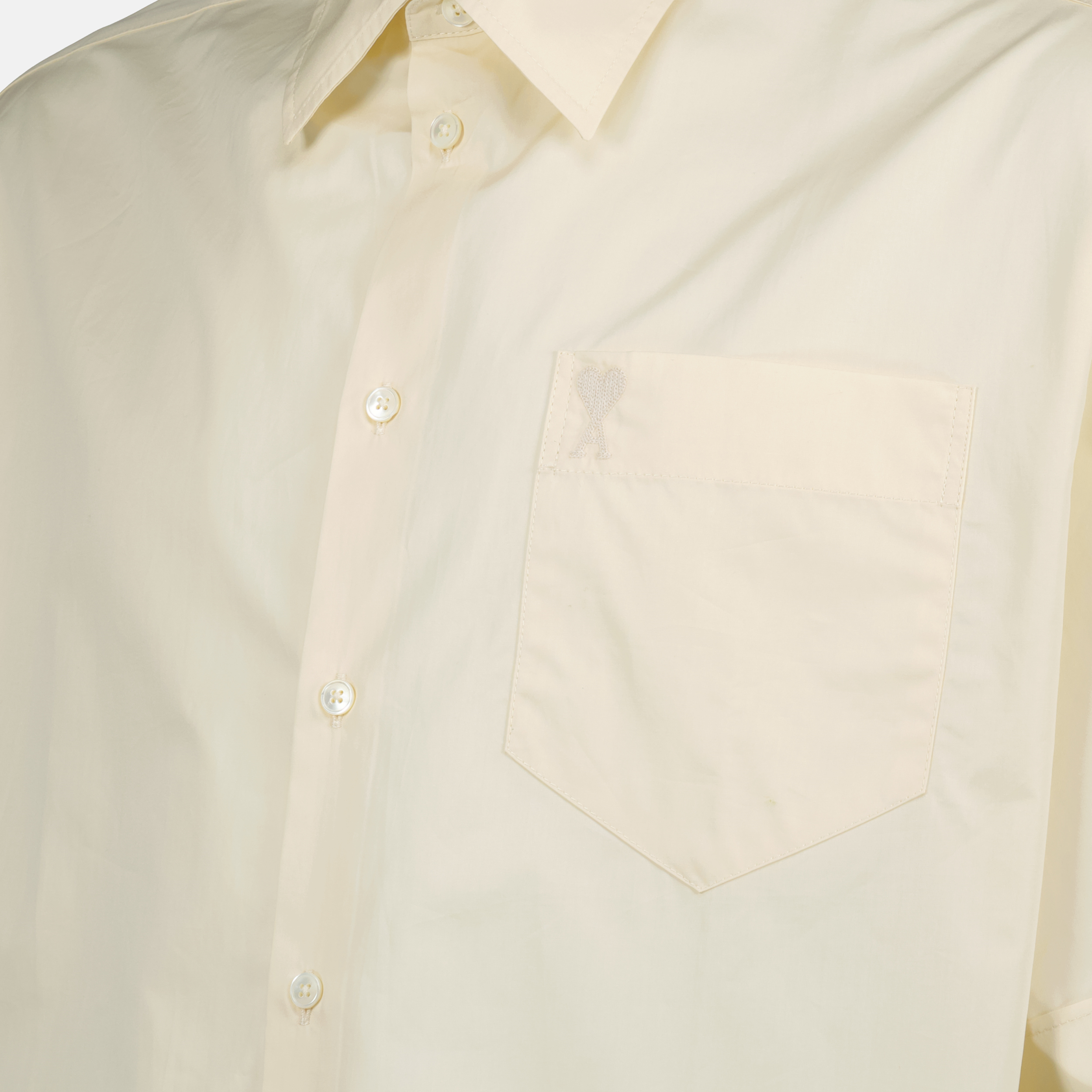 Shirts Cotton Shirt Ami PARIS Yellow Homme