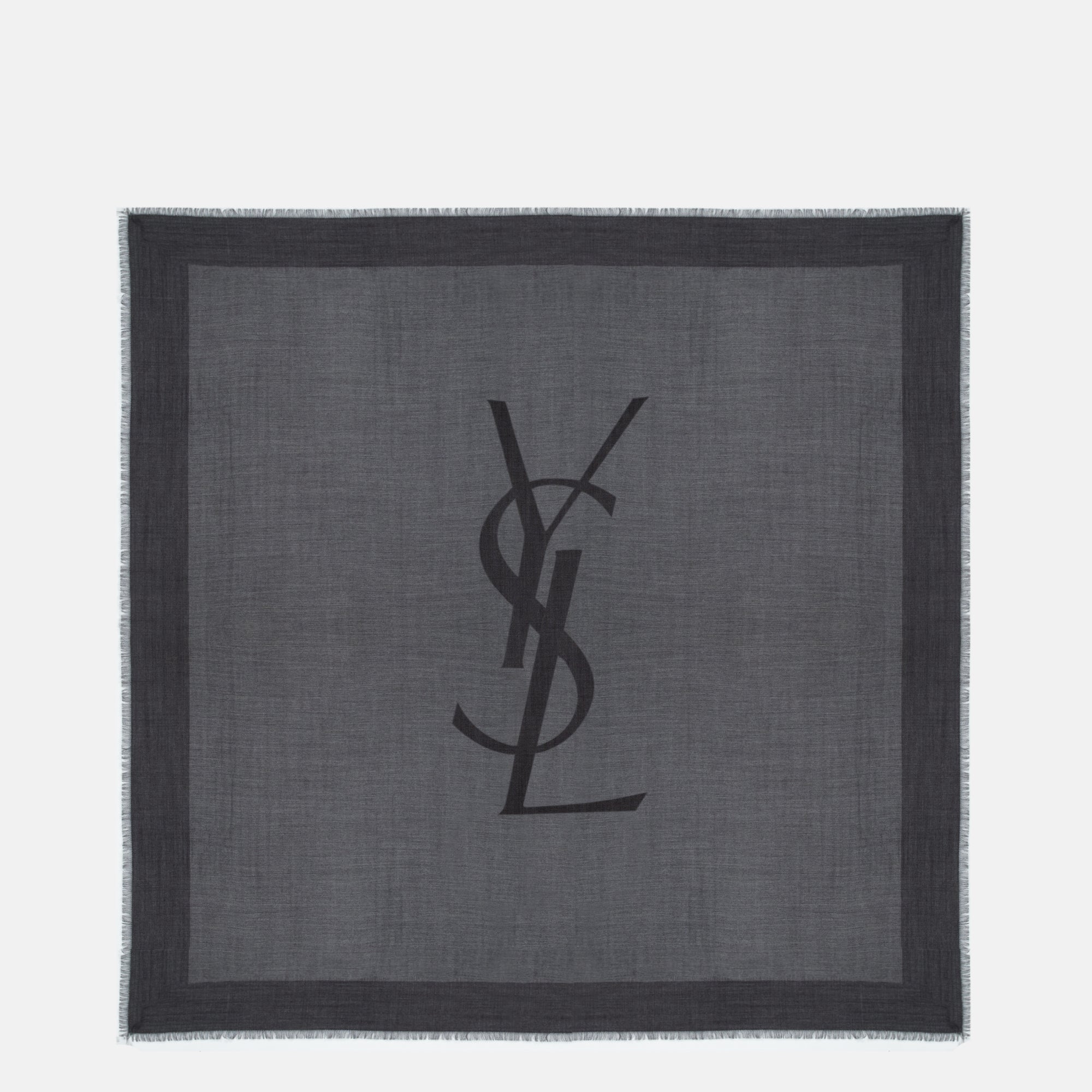 Écharpes, foulards et gants 그레이 캐시미어로 만든 카상드르 실크 스퀘어 Saint Laurent Gris Homme