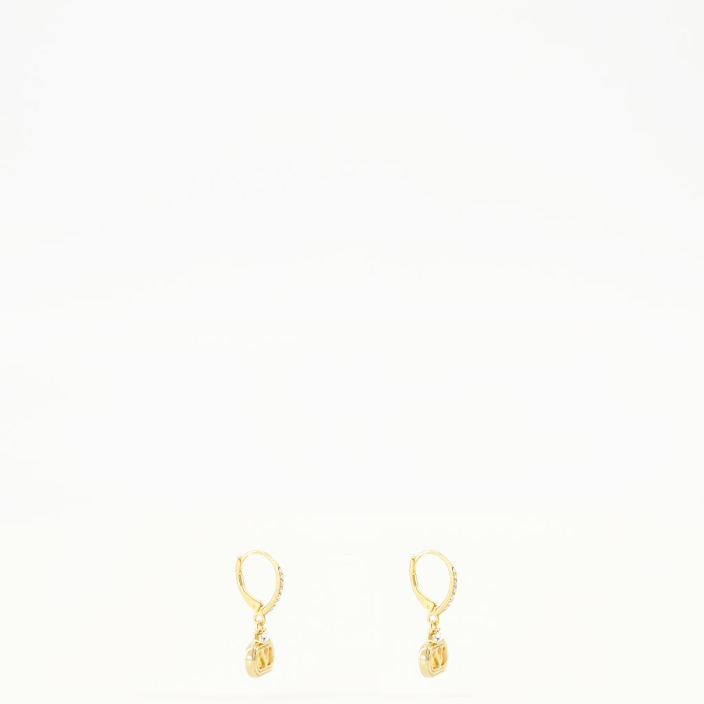 Bijoux Orecchini Ovalette in Metallo Dorato e Cristalli Swarovski® Valentino Garavani Doré Femme