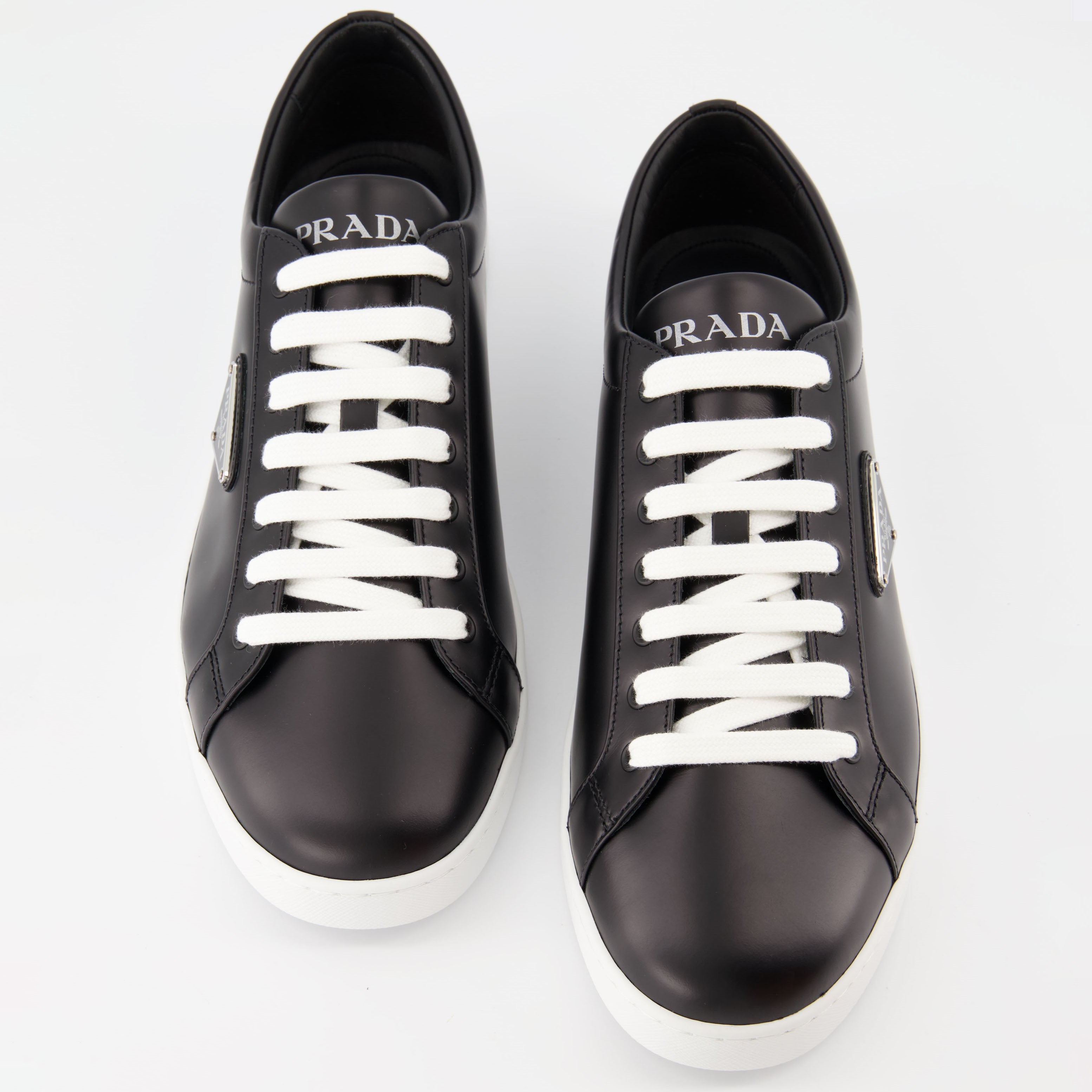 Sneaker Baskets en cuir Prada Schwarz Homme