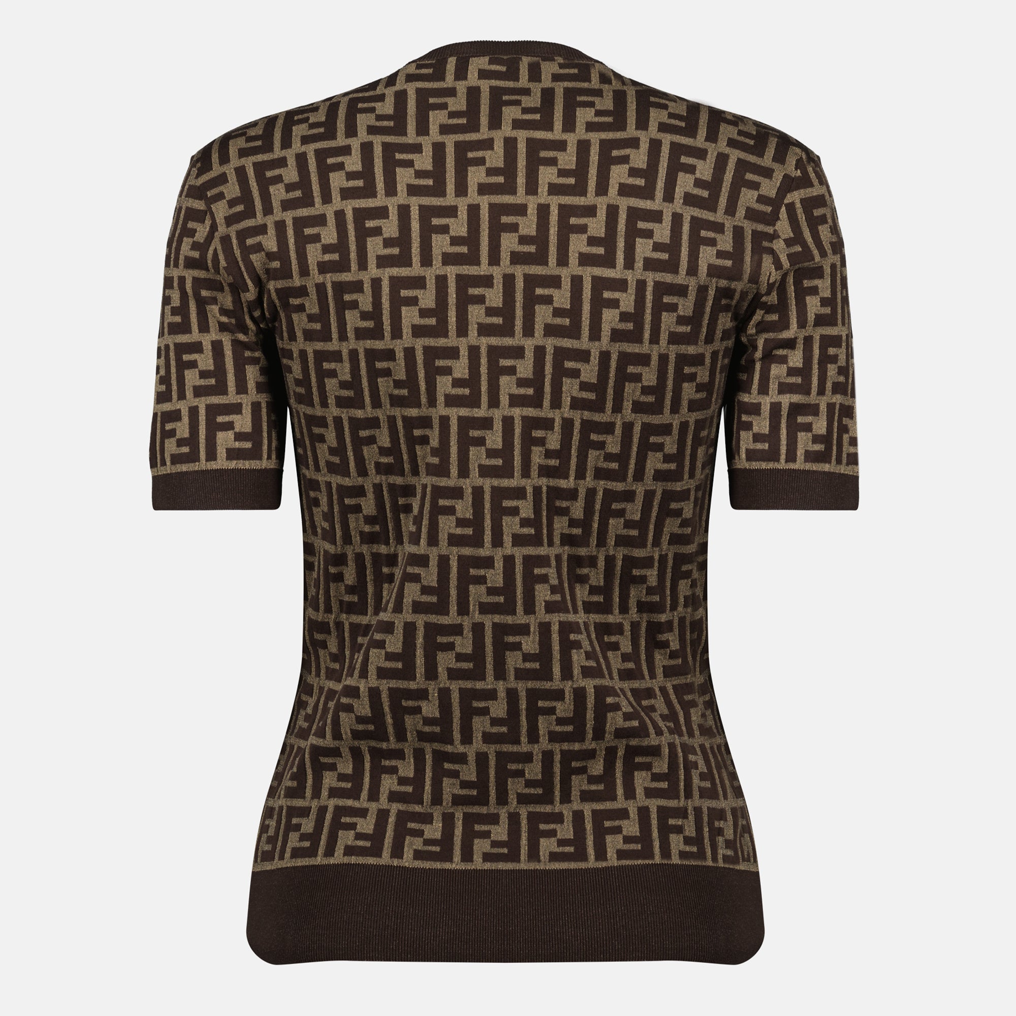 Camisetas Suéter de algodón FF Fendi Marrón Femme