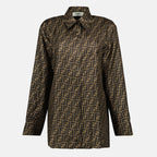 Hemden FF Braune Seidenbluse Fendi Braun Femme
