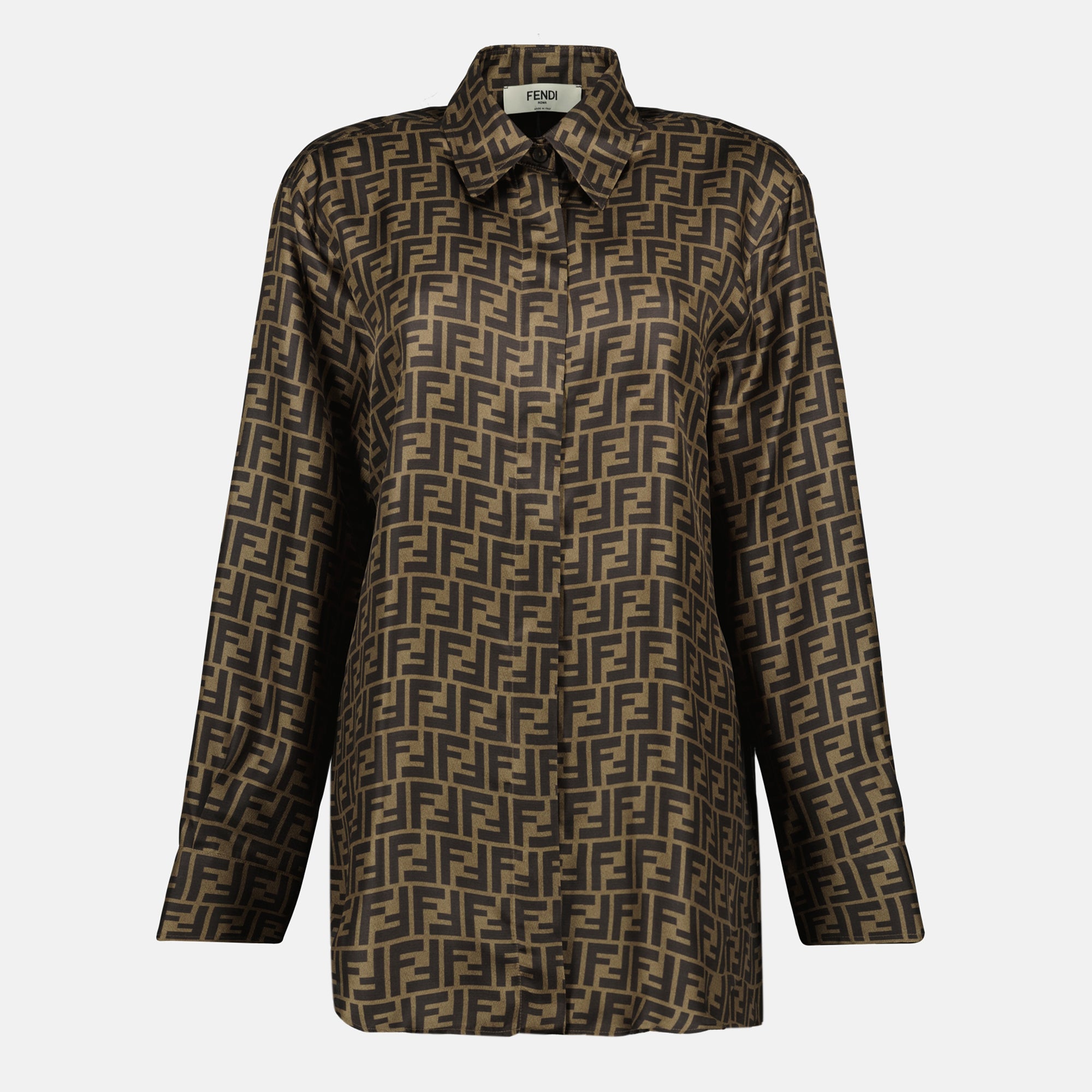 Hemden FF Braune Seidenbluse Fendi Braun Femme