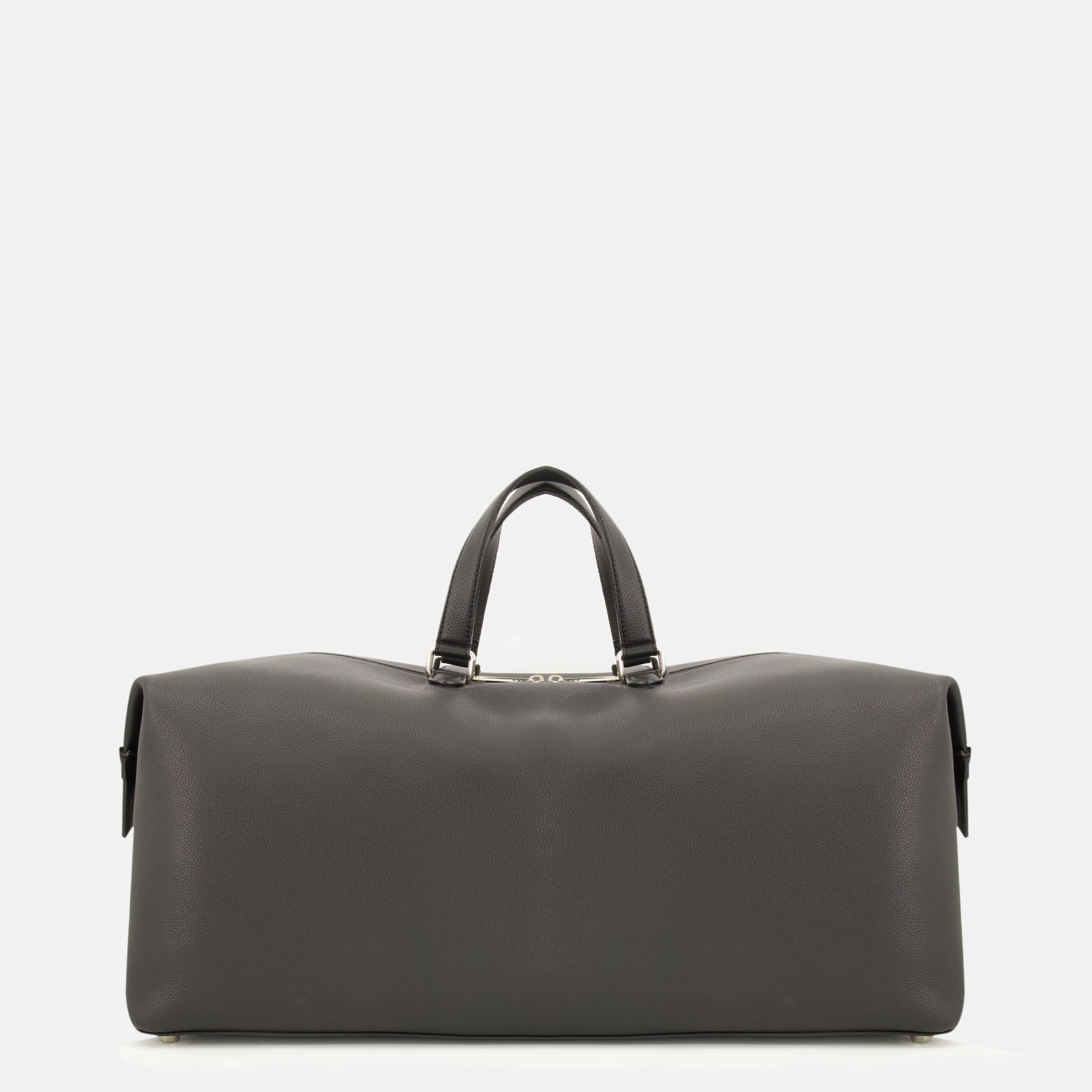 Sacs de sport et voyage 펜디 루이 55 블랙 가죽 여행 가방 Fendi Gris Femme