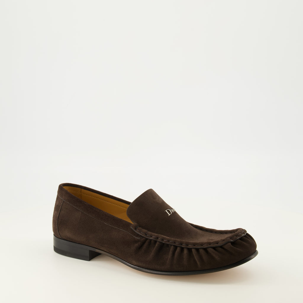 Mocassins Mocassins Maurice en veau velours marron foncé Dior Marron Homme