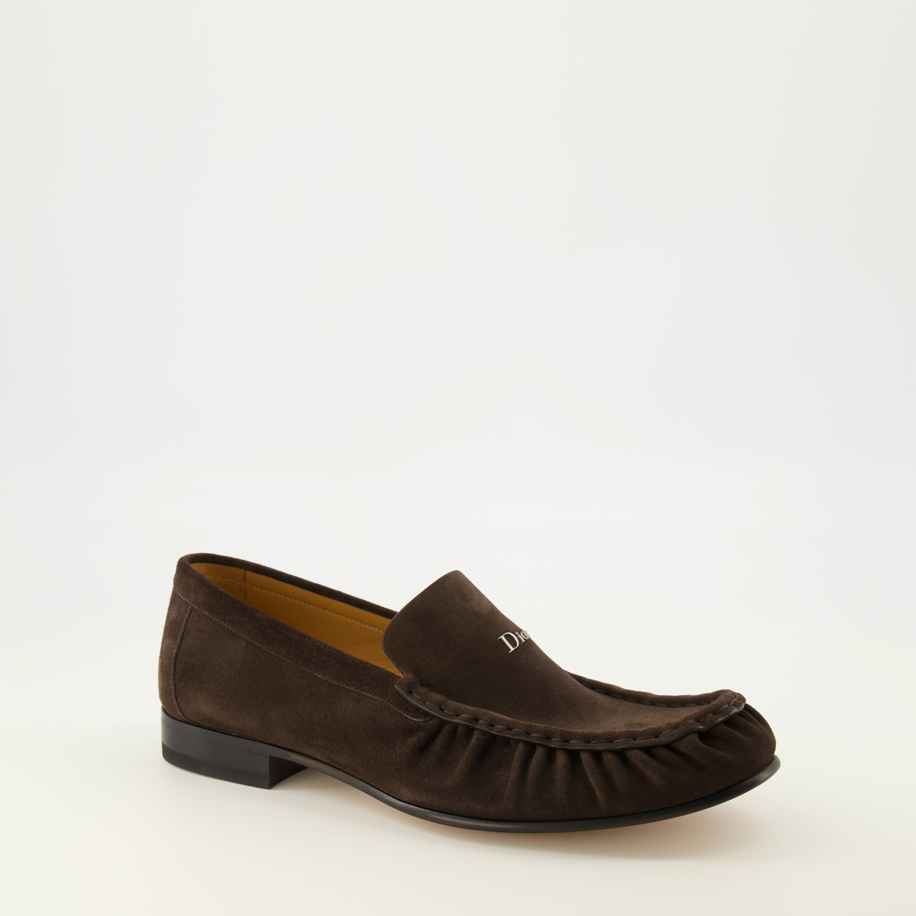 Mocassins Mocassins Maurice en veau velours marron foncé Dior Marron Homme