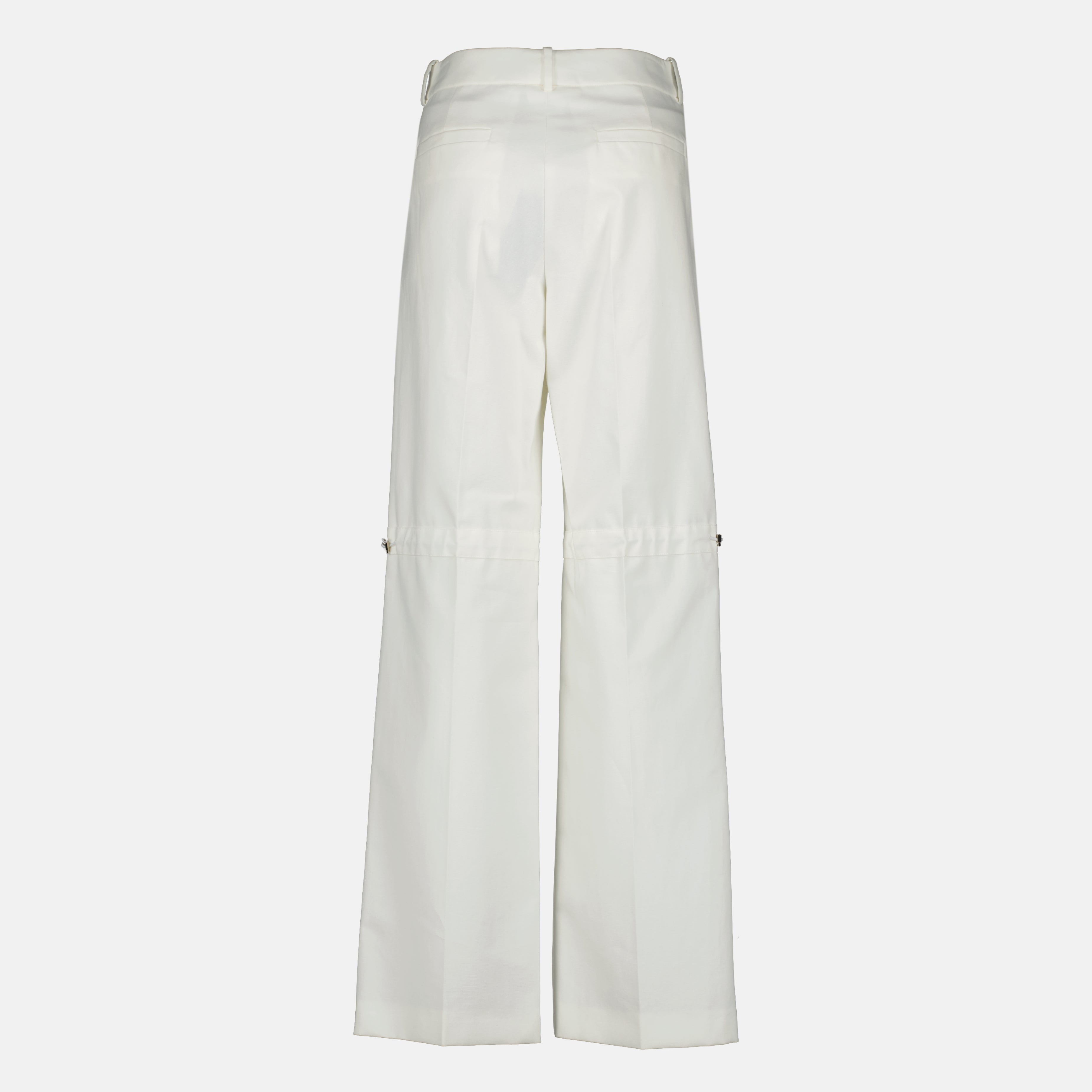 Pantalons Pantalon blanc en toile de coton Fendi Blanc Femme