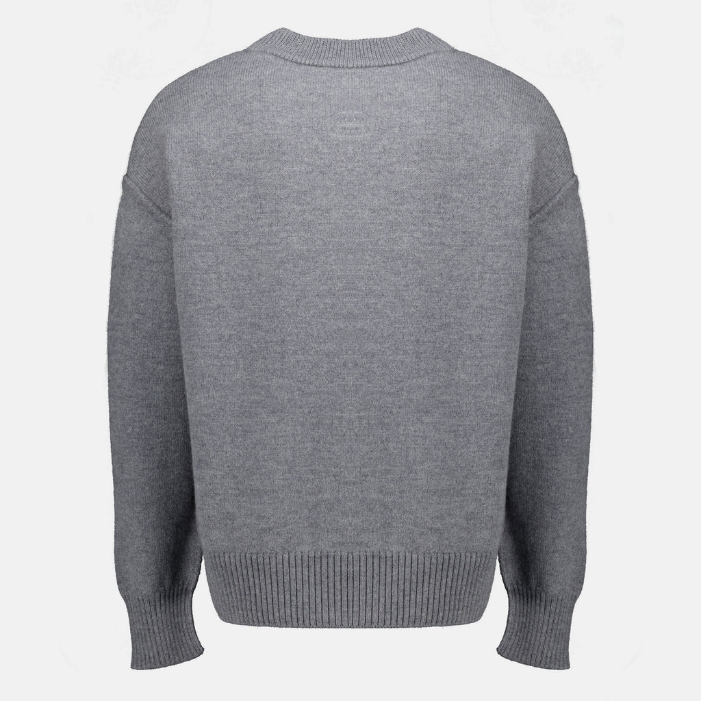 Maille Cárdigan AMI Corazón Gris en Lana Ami PARIS Gris Unisexe