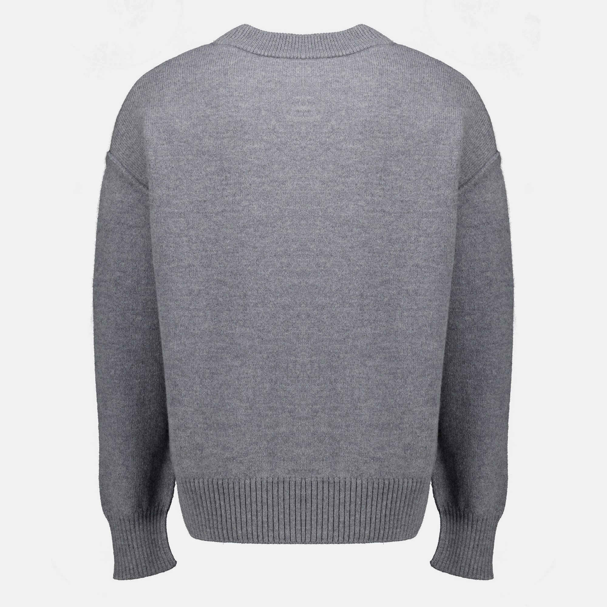 Maille Grau AMI Herz Cardigan aus Wolle Ami PARIS Gris Unisexe