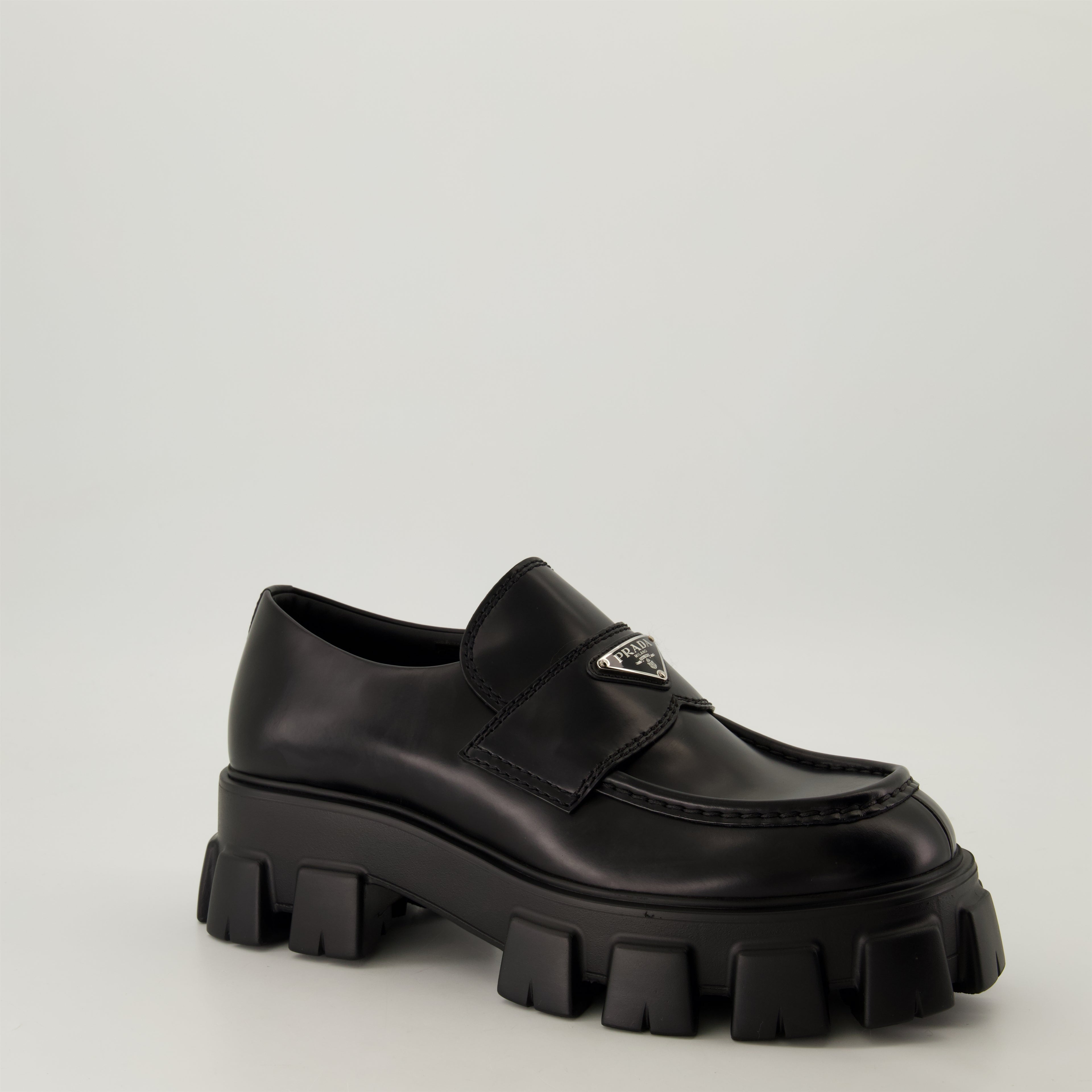 Loafer Mocassins Monolith Prada Schwarz Homme