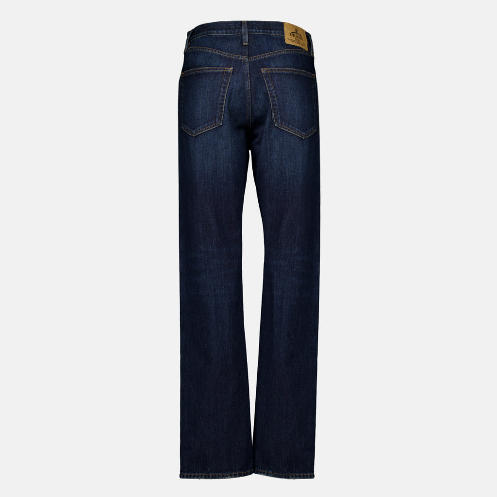 Pantalons 다크 블루 데님 청바지 Prada Bleu foncé Femme