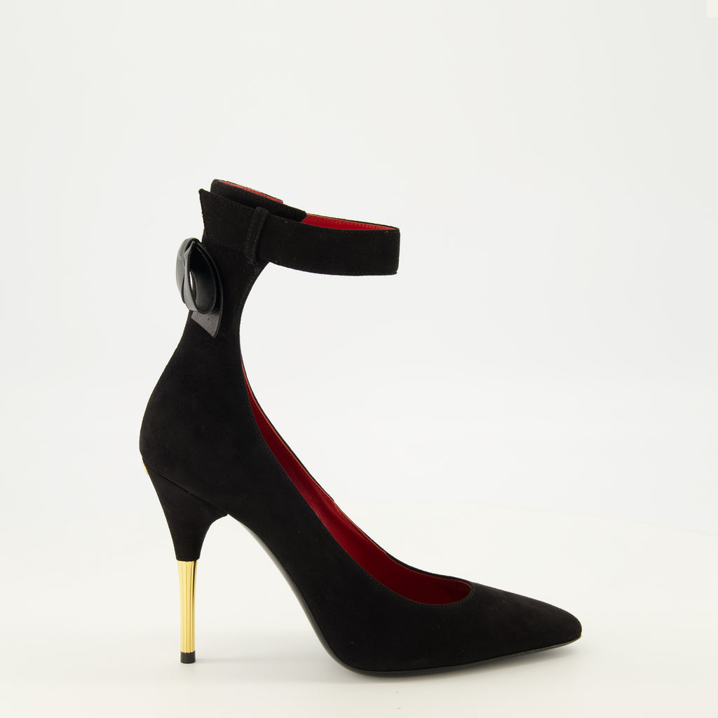 Escarpins Décolleté in Pelle Nera Valentino Garavani Noir Femme