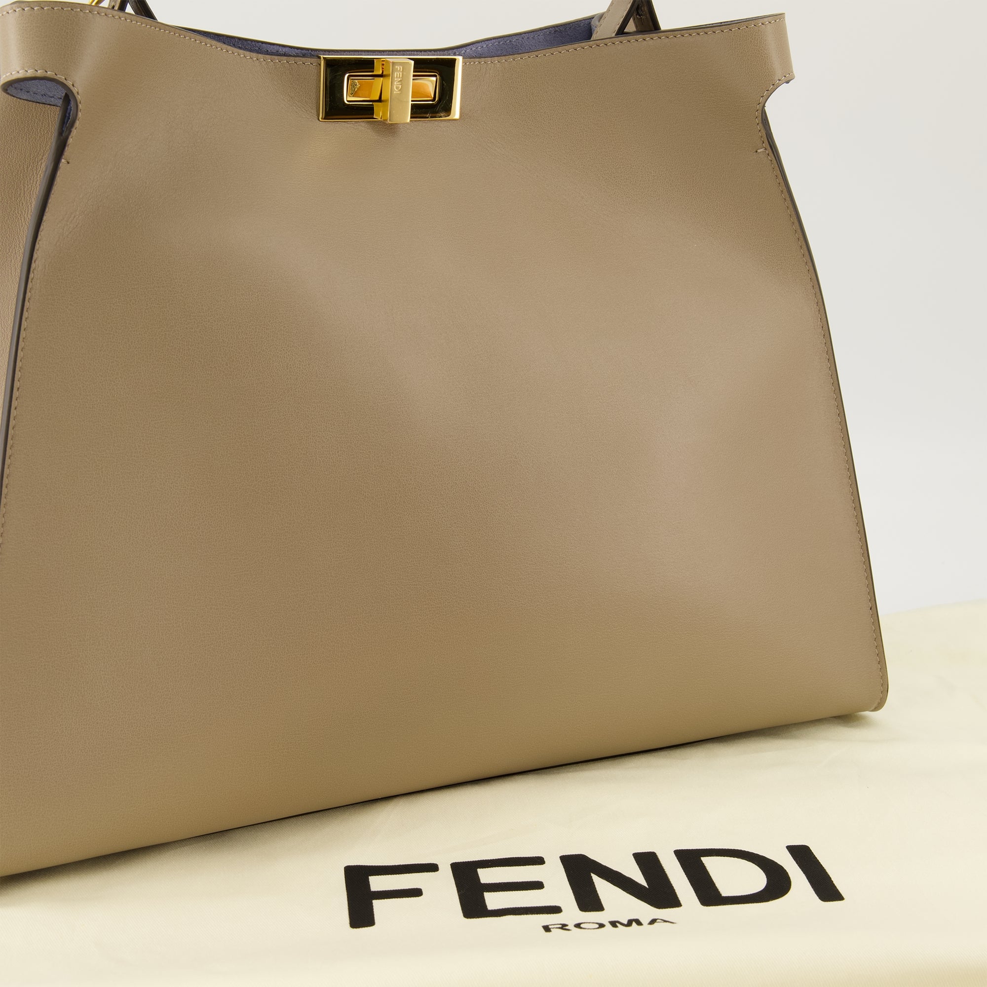 Sacs à main et épaule 대형 베이지 가죽 Fendi Way 백 Fendi Beige Femme