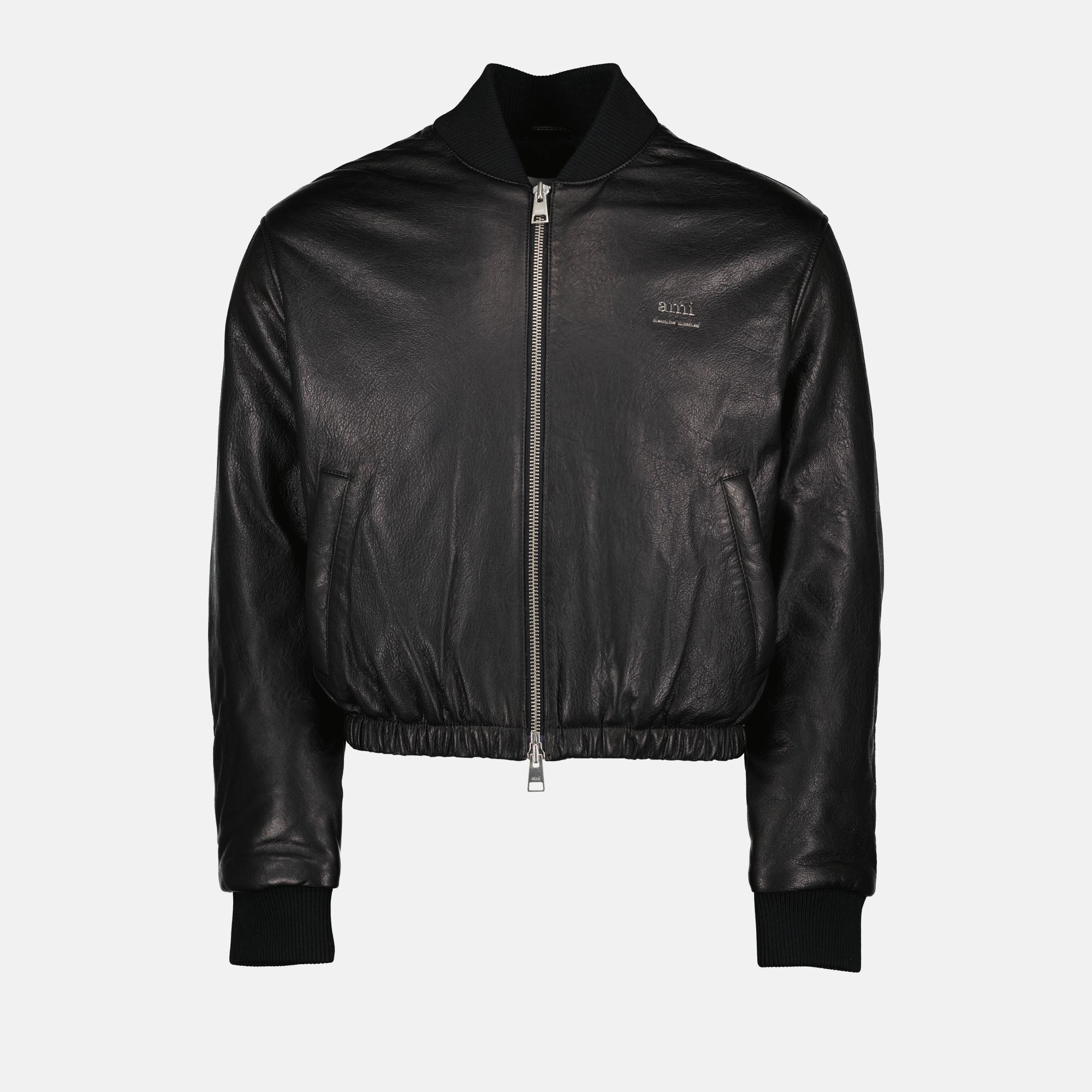 Coats Leather Jacket Ami PARIS Black Homme