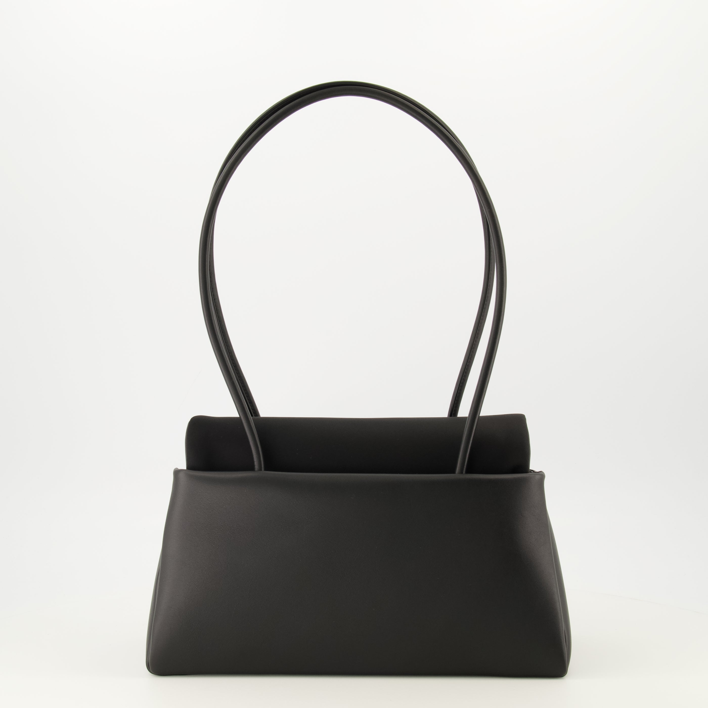 Sacs à main et épaule 블랙 레더와 리-나일론으로 만든 미디엄 패세지 백 Prada Noir Femme