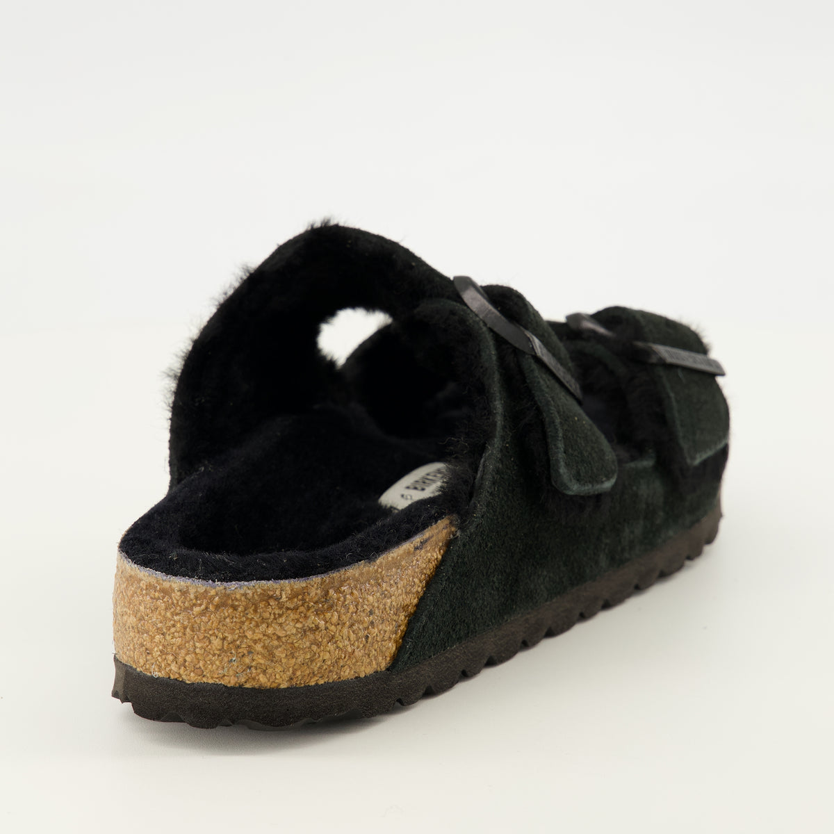 Chaussures ouvertes 블랙 퍼 아리조나 샌들 Birkenstock Noir Unisexe