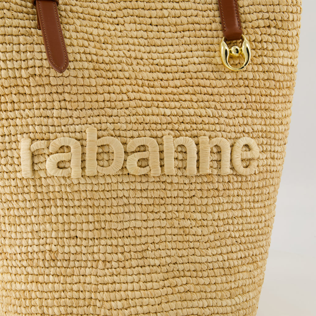 Tote bags Geflochtene Raphia-Tasche Rabanne Beige Femme