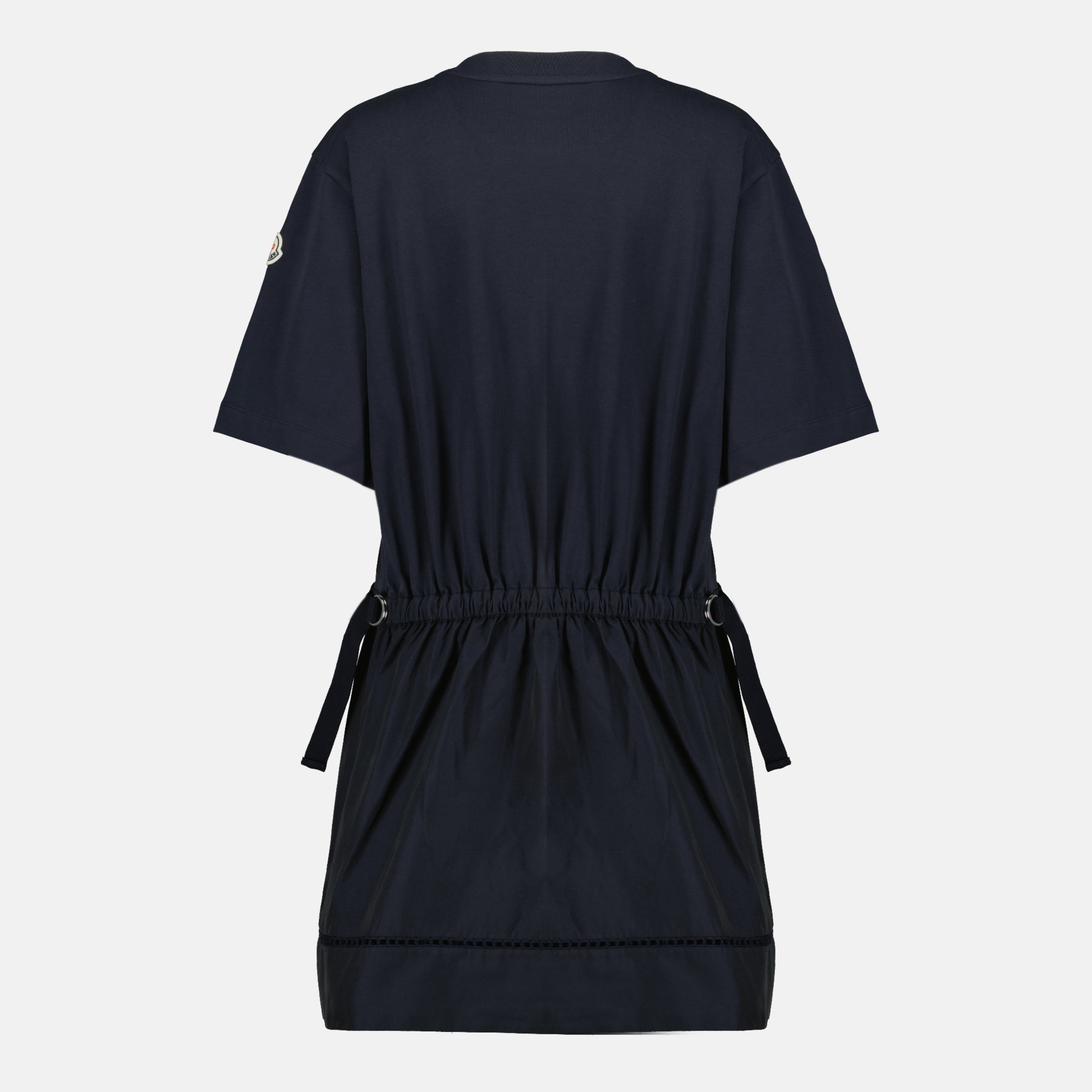 Image of the Moncler Women's Navy Blue Cotton Dress - Spring-Summer 2026 - Back View